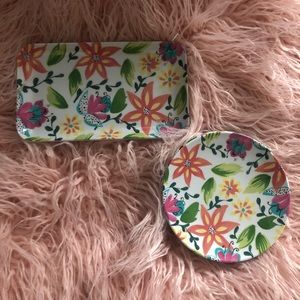 Floral Melamine Tray & Plate Set